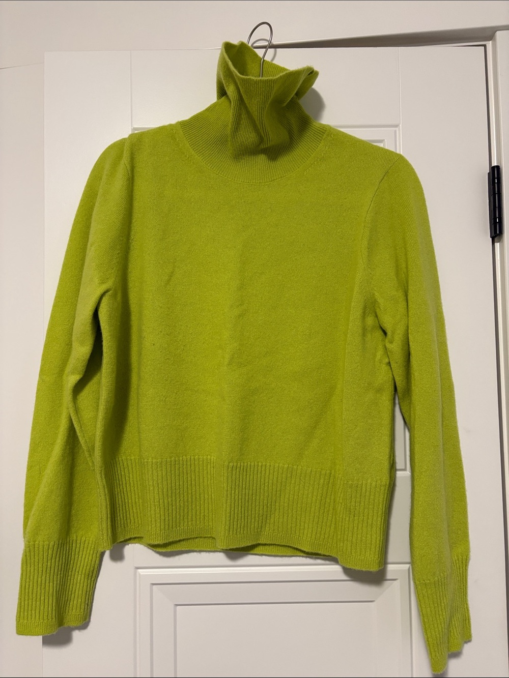 J. Crew Lime Green Cashmere Turtleneck Sweater